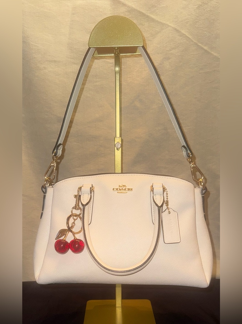 COACH Mini Sage Carryall White Chalk Leather Handbag F28977